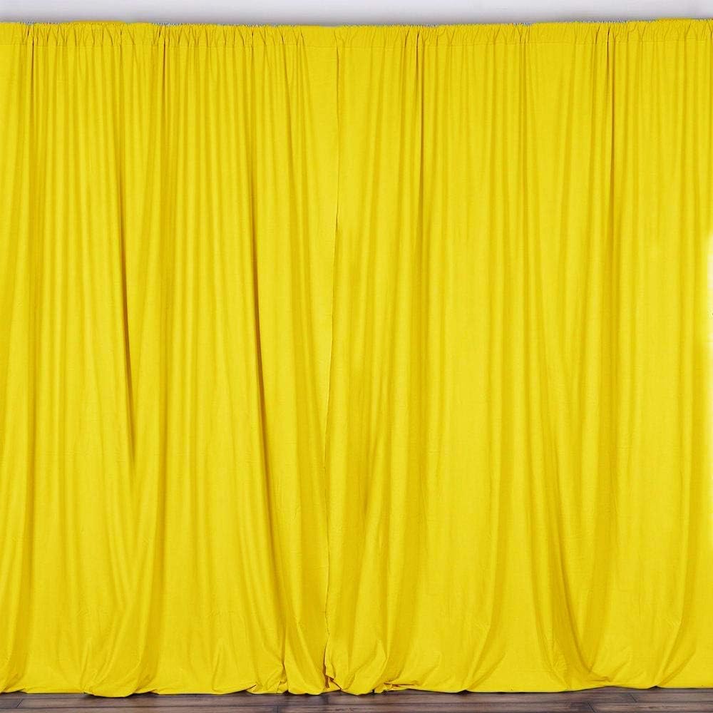 10 Ft Wide by 9 Ft High Light Yellow Polyester Backdrop Drape