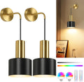 Rechargeable Battery Wall Sconce Set of Two - Dimmable Wireless Lights