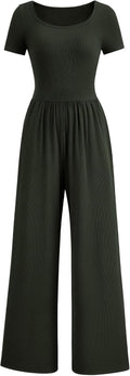 Women's Square Neck Wide Leg Jumpsuit - Flattering Everyday Fit
