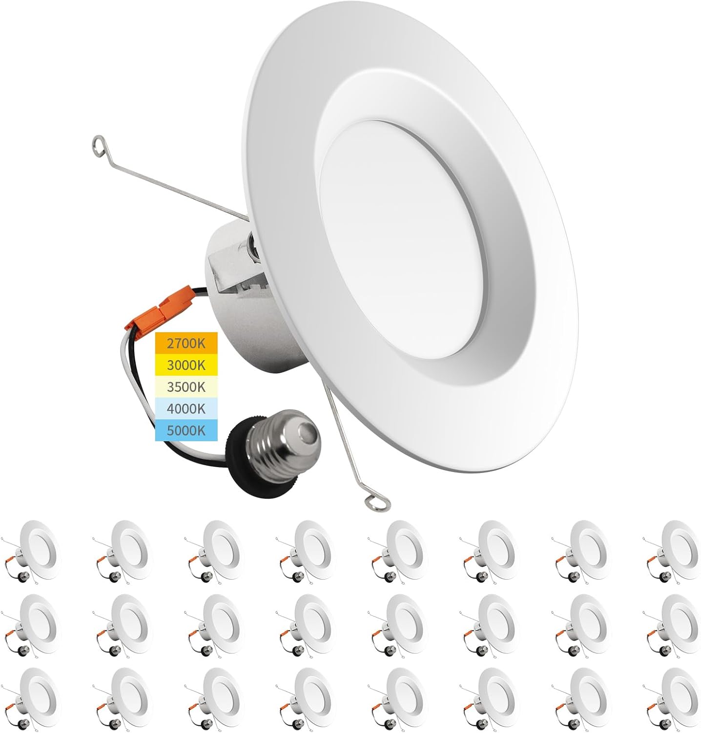 mw 24 Pack LED Recessed Lighting 6 Inch Retrofit for Home Use