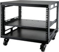 6U Open Frame Server Rack with Wheels - Portable Network Cabinet
