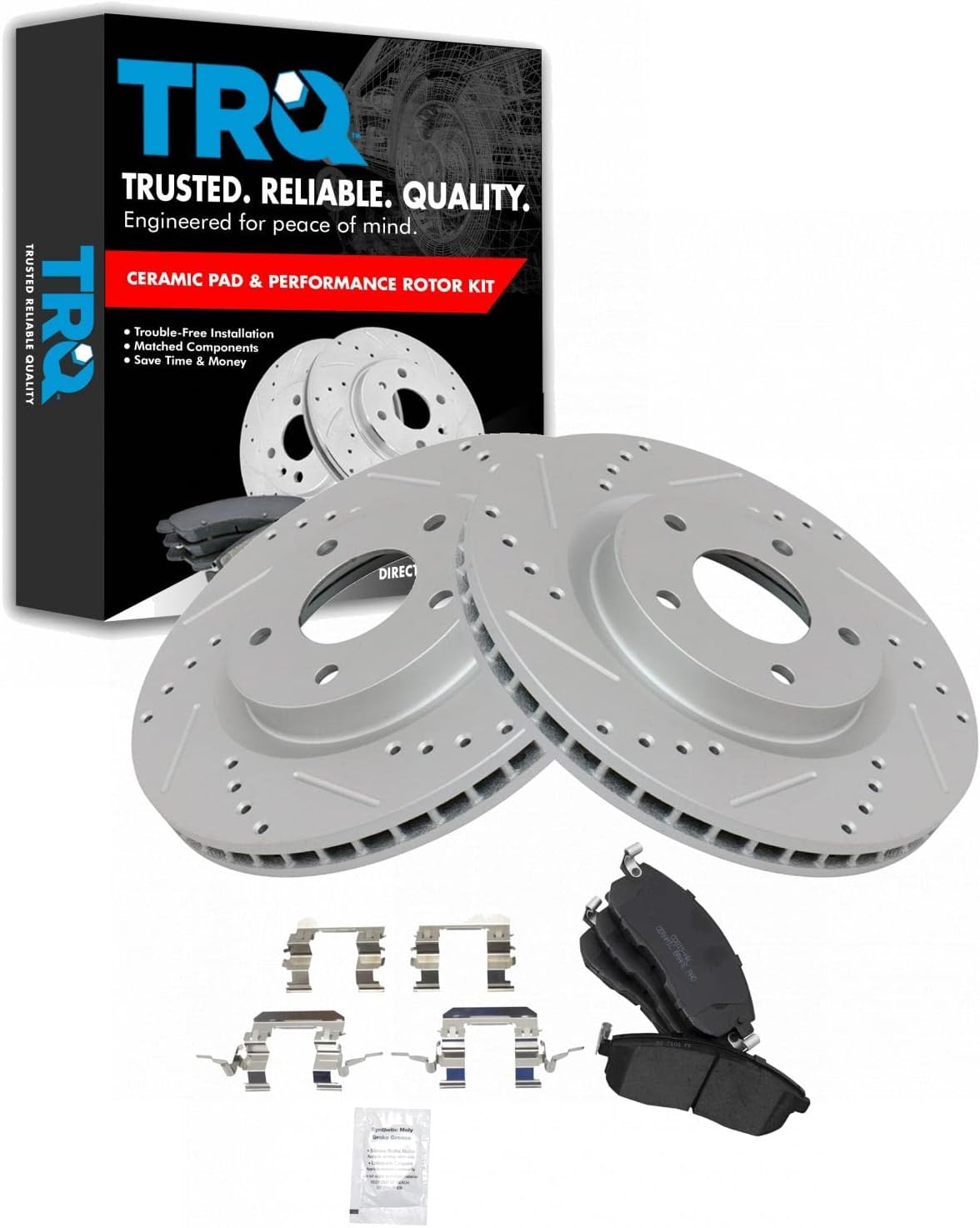 TRQ Front Performance Brake Pad & Rotor Kit for Nissan Sentra