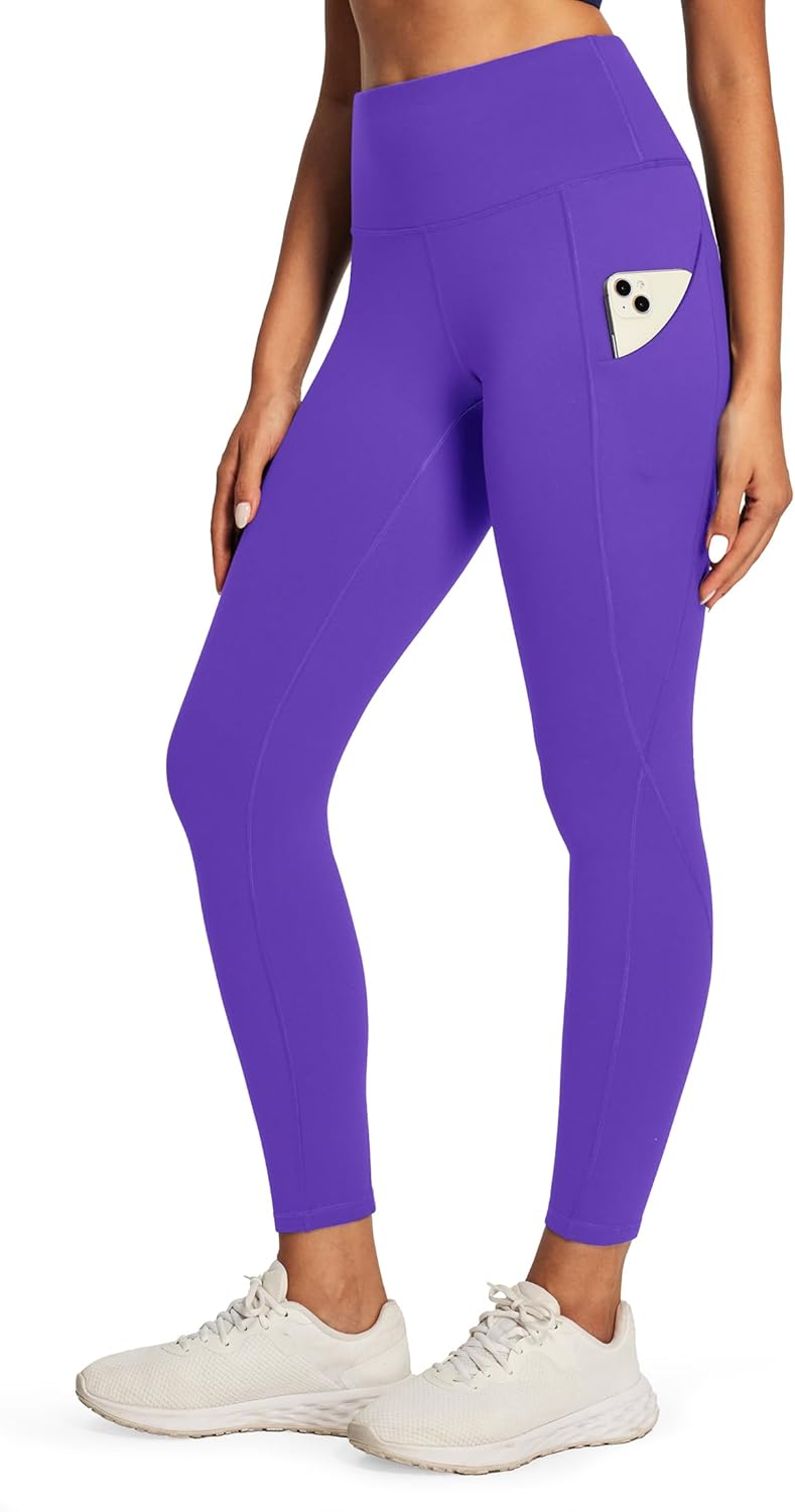 Fleece Lined Leggings Women Thermal Tights with Pockets