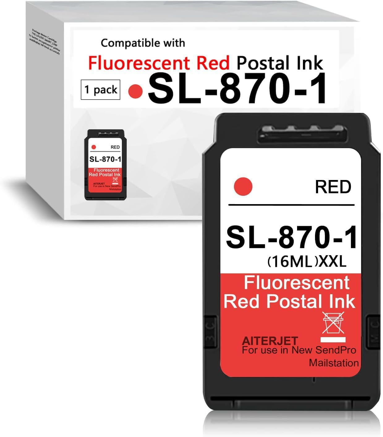 High Capacity SL-870-1 XXL Red Ink Cartridge for SendPro Machines