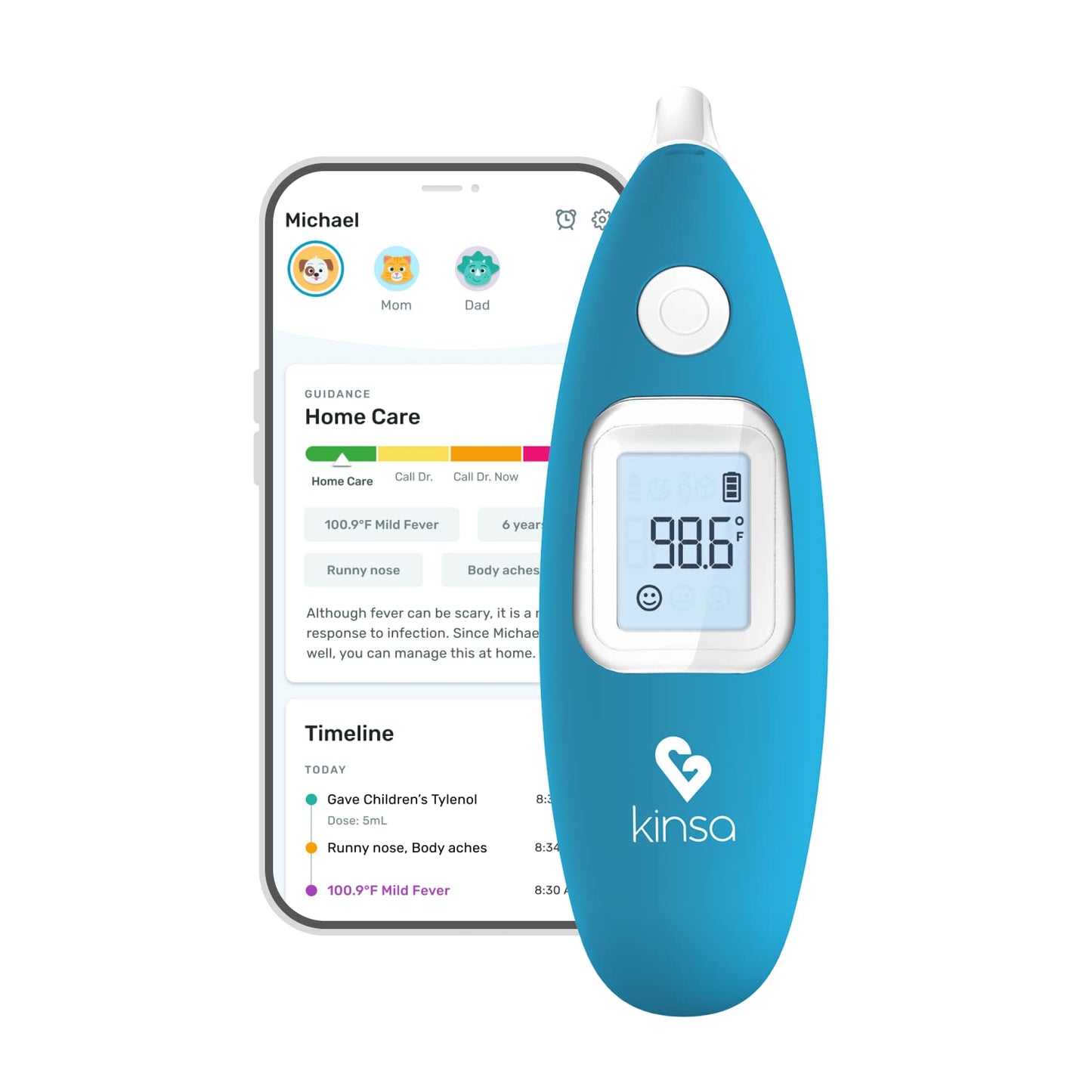 Kinsa Smart Ear Thermometer - Accurate Fever Readings