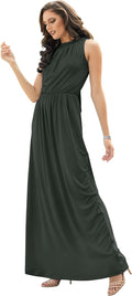 Dark Gray Sleeveless Summer Maxi Dress for Women - Flowy Fit