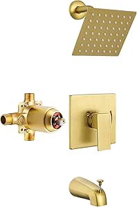 Esnbia Shower Tub Kit with 6-Inch Rain Shower Head and Spout