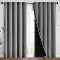 Yakamok 100% Blackout Lined Panels Grey 62Wx84L - Heat & Sound