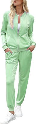 Velour Tracksuit Full Zip Up Sweatsuits Set - Cozy Everyday Jogger Set
