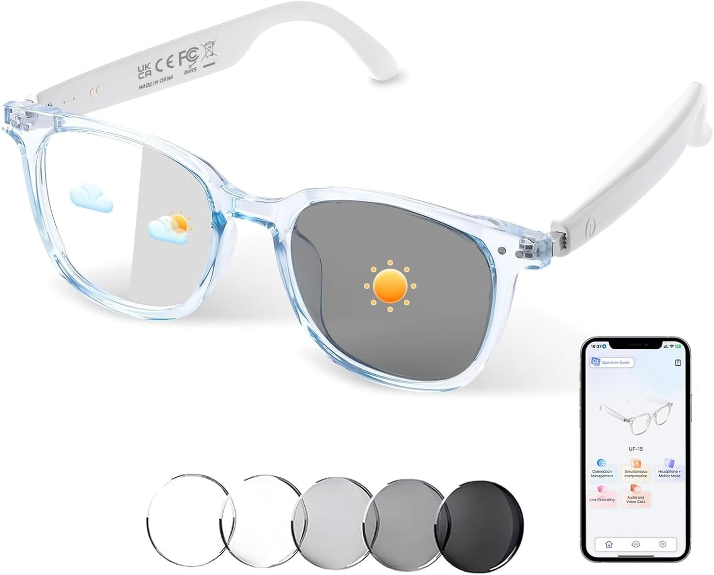 AI Smart Glasses for Real-Time Translation and Music Enjoyment