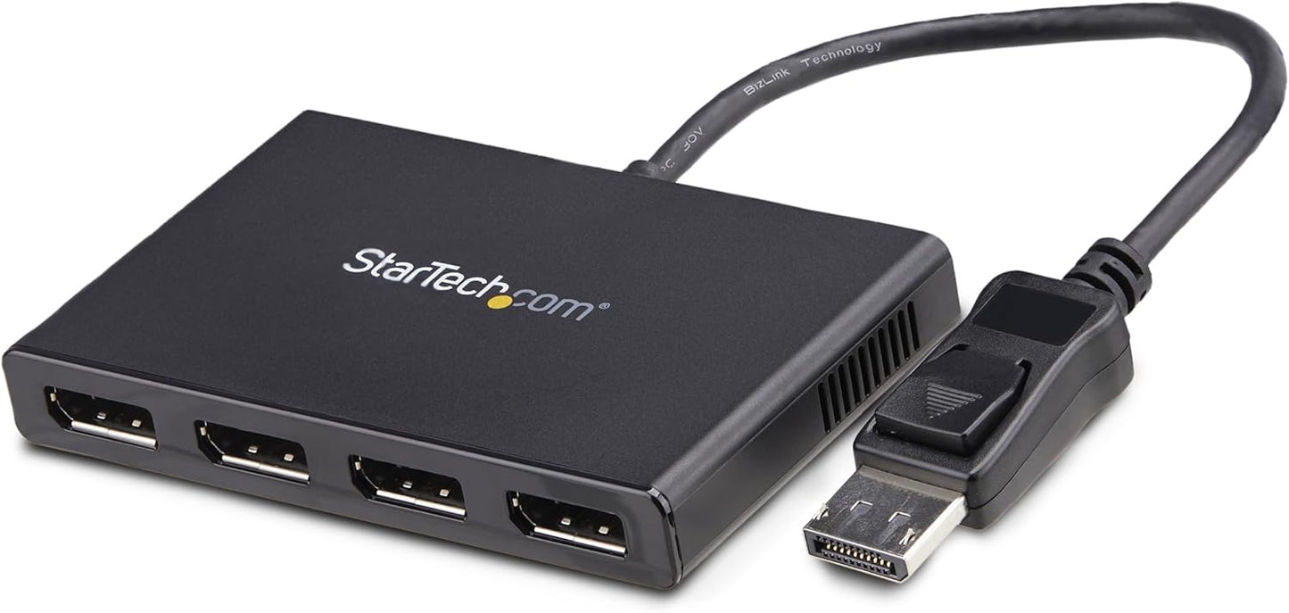 4-Port DisplayPort 1.2 Splitter for Quad 1080p Multi-Monitor Setup