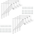 8 Pack Heavy Duty Closet Shelf & Rod Brackets - Strong L-Shaped