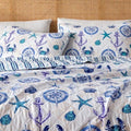 Full / Queen Coastal Quilt Bedding Set - Lightweight Reversible Beach