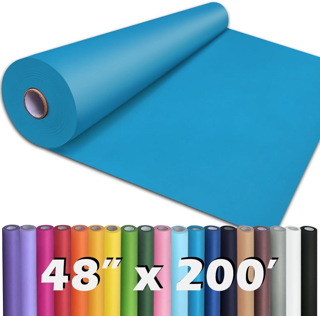 PerkHomy 48in x 200ft Lake Blue Kraft Paper Roll for Crafting