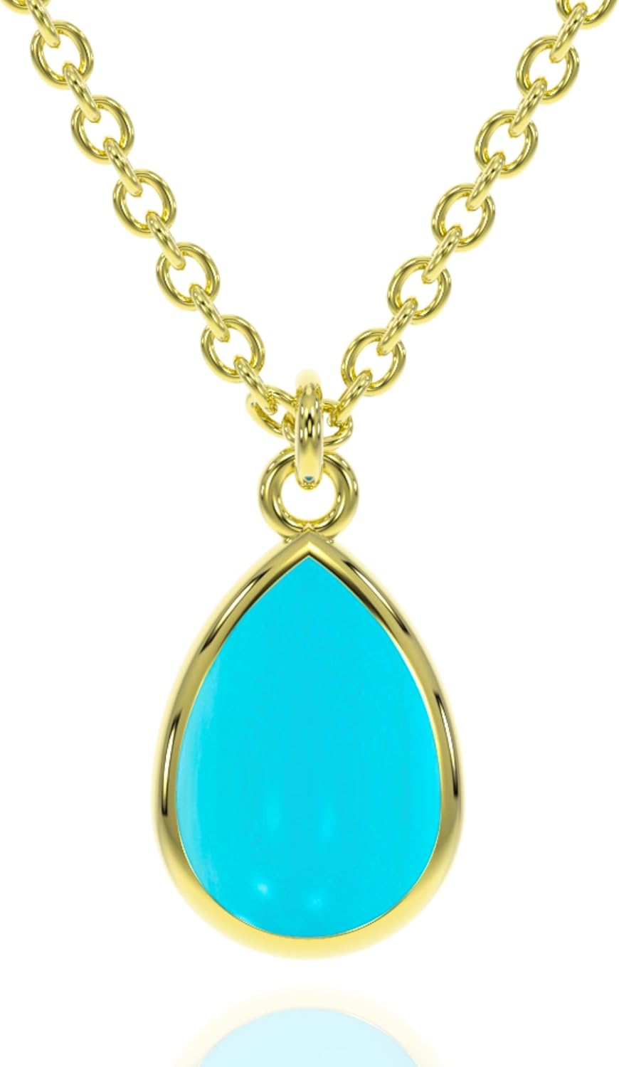 Genuine Gemstone Necklace for Women - Dainty Oval Pendant