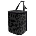 Black Leopard Car Trash Can - Waterproof, Collapsible Car Garbage Bag