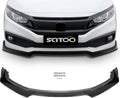 SCITOO 3PCS Black PP Front Bumper Lip for Honda Civic 2016-2020