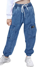 SANGTREE Drawstring Cargo Jogger Pants for Girls & Women - Comfortable