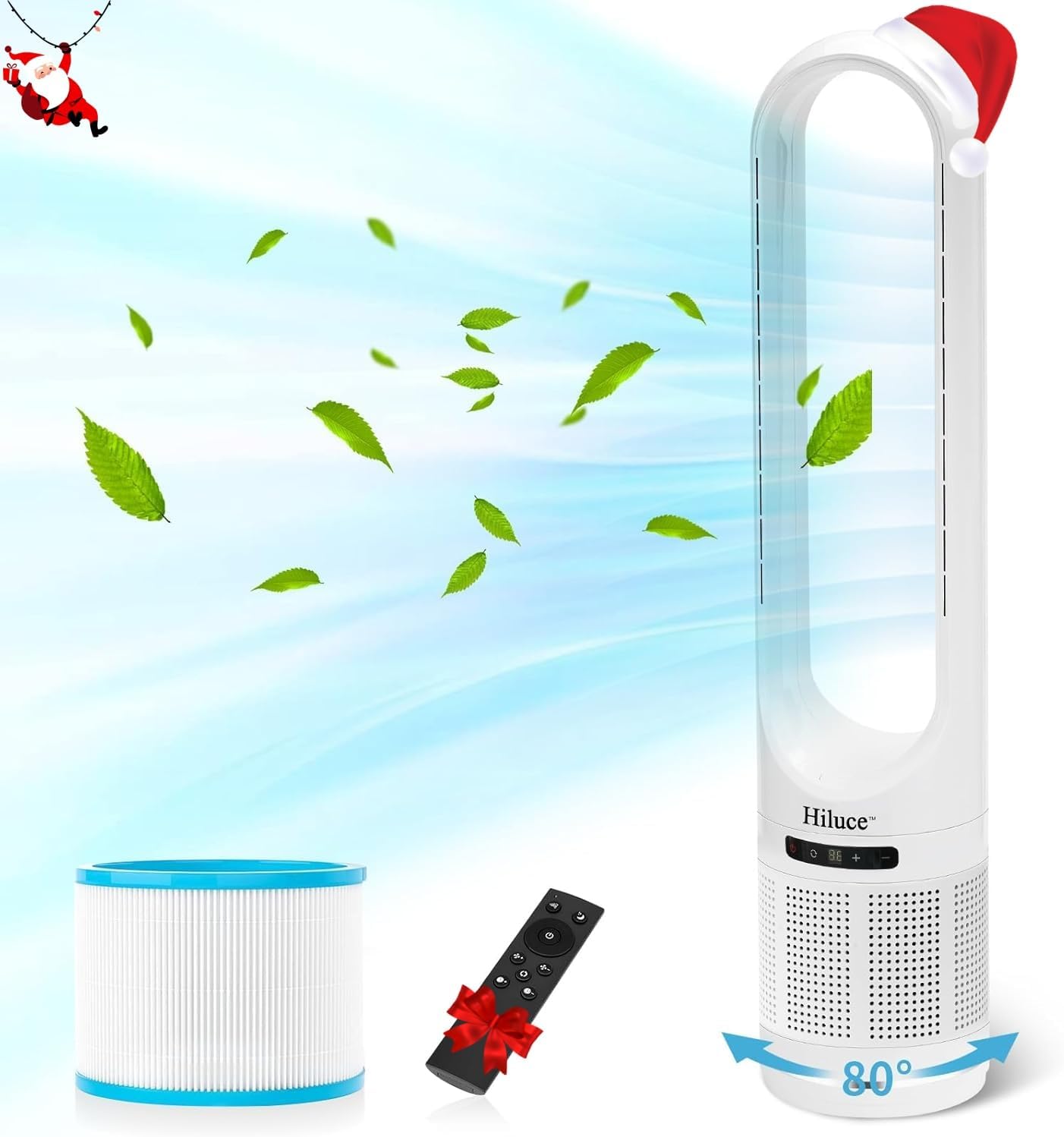 Whisper-Quiet 42 Bladeless Tower Fan by Hiluce: Ultra-Cooling for Large Rooms