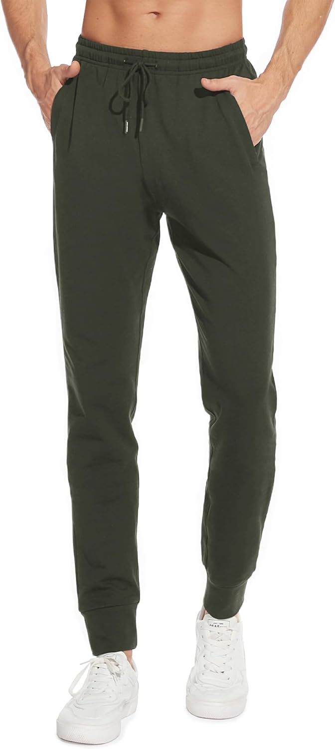SEVEGO Men's Lightweight Cotton Joggers for Tall Athletes