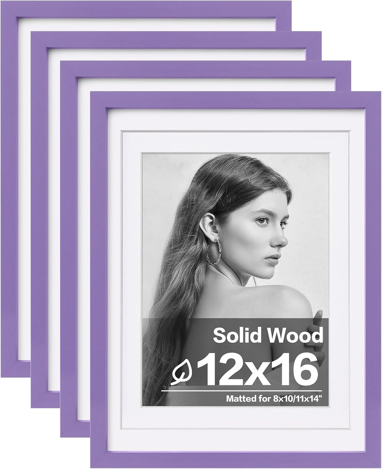 Egofine 12x16 Picture Frames - Solid Wood for Wall Mounting