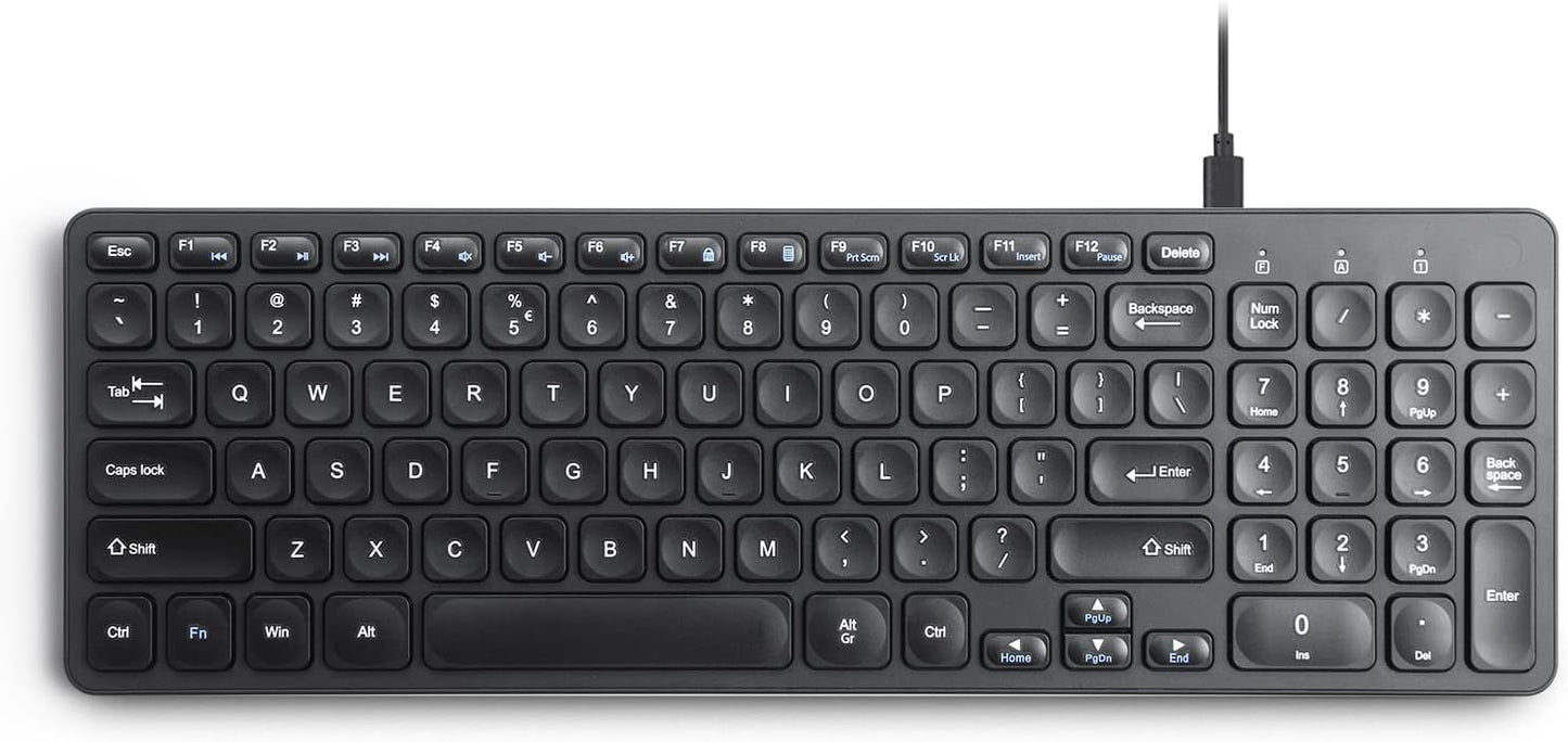Perixx PERIBOARD-215B Wired Keyboard with Ultra Slim Design