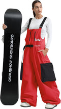 Baggy Snowboard Bibs Loose Fit Ski Pants - Waterproof, Insulated