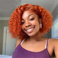 Ginger Orange Glueless 4x4 Deep Wave Bob Wig Human Hair - Easy Wear