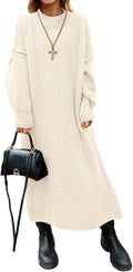 Womens Oversized Sweater Dress Mock Neck Maxi - Cozy Fall Staple this