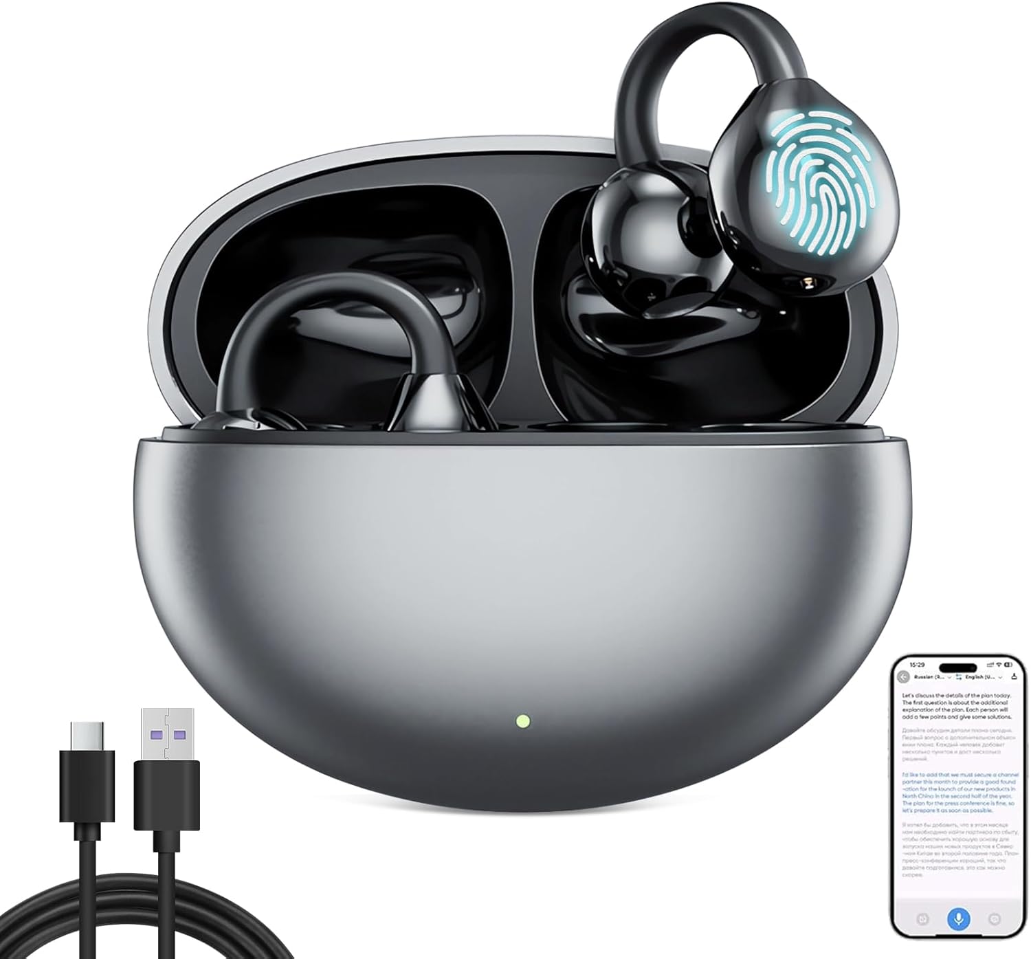 3-in-1 Translation Earbuds - Real Time Language Translator, HD Sound