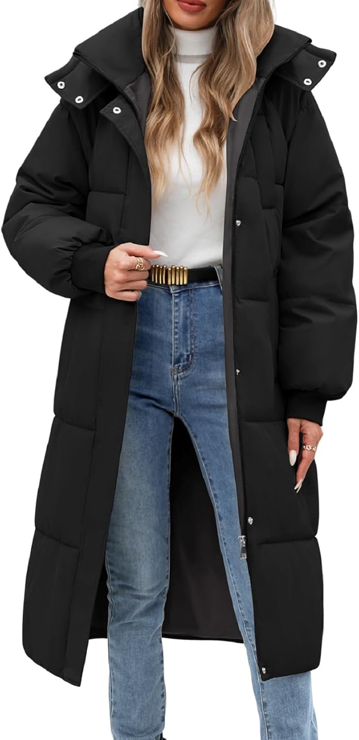 Women Long Puffer Coat Winter Warm Hooded Jacket for Style