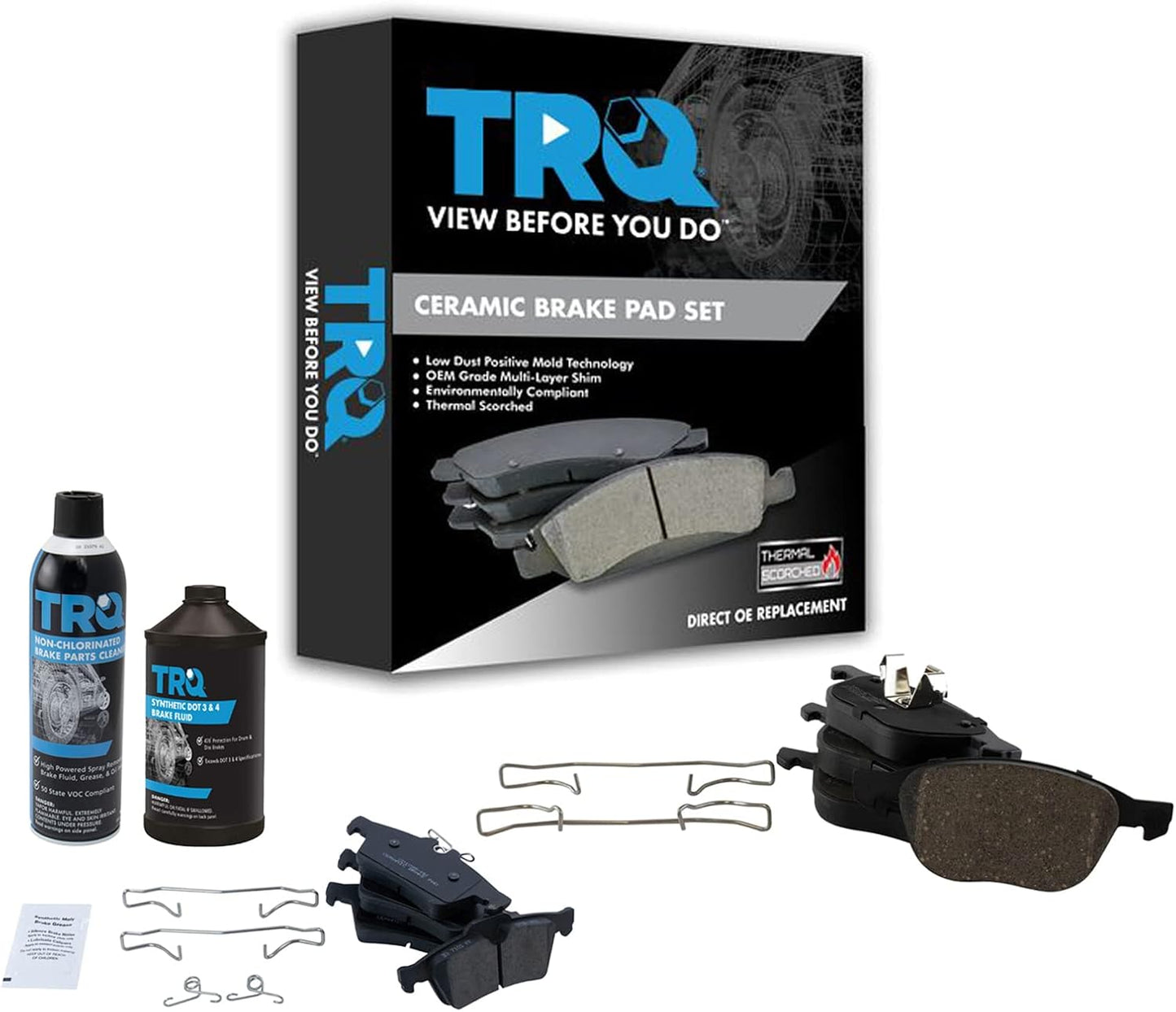 TRQ Front & Rear Brake Pads Kit for Ford Focus & Mazda 3