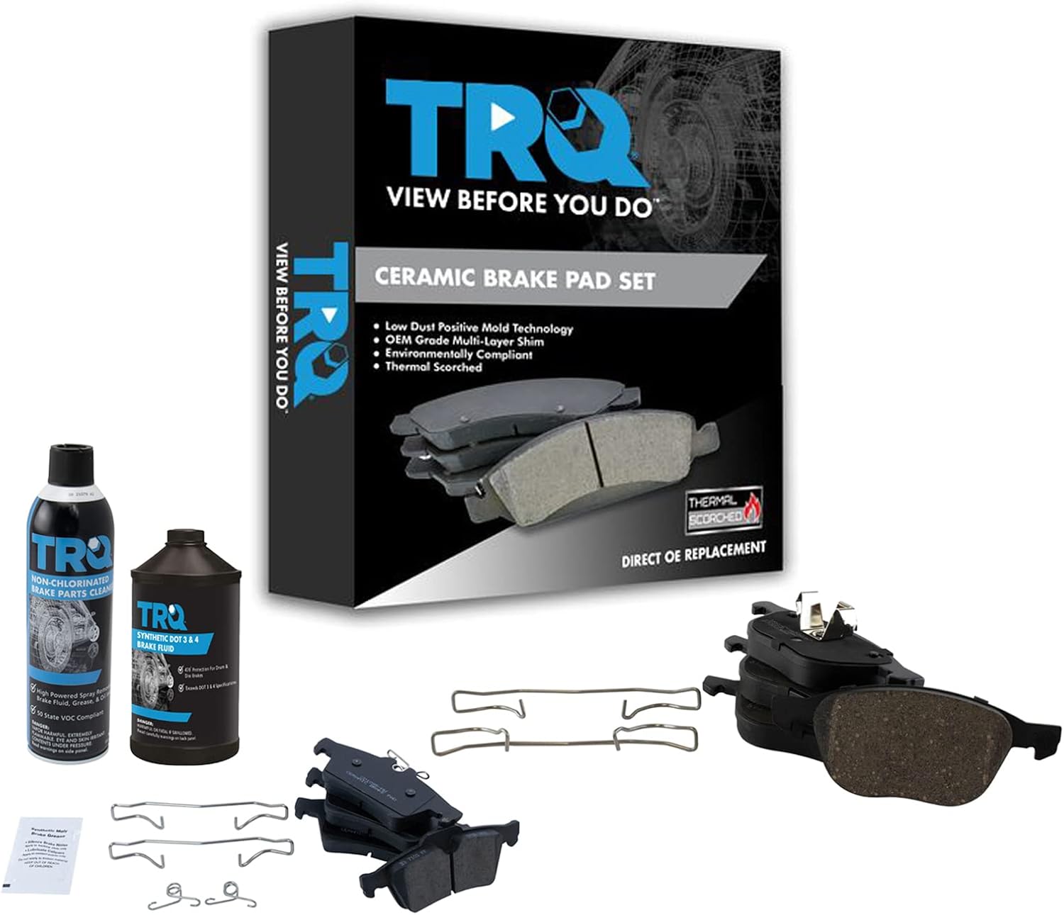 TRQ Front & Rear Brake Pads Kit for Ford Focus & Mazda 3