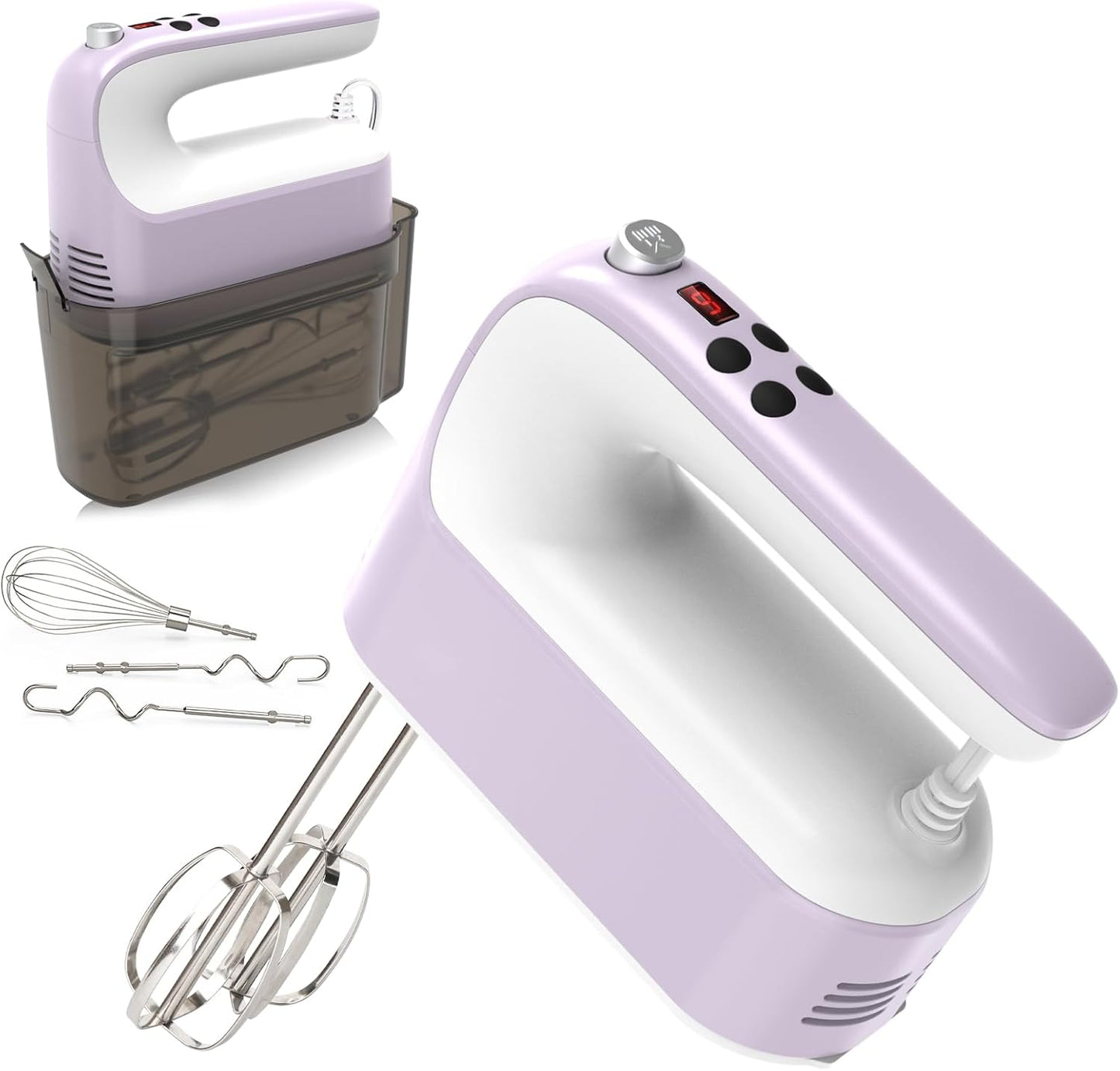 9-Speed Digital Hand Mixer Electric with Turbo Boost Features