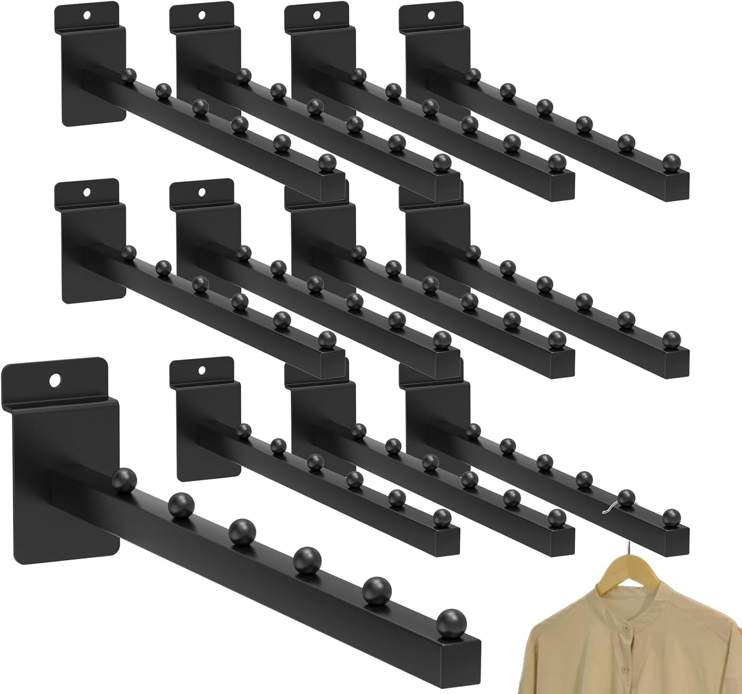 12-Pack 12 Inch Slatwall Hooks for Retail Organization and Display