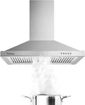 Tieasy Range Hood 30 in Stainless Steel - Quiet 450 CFM Cooker Hood