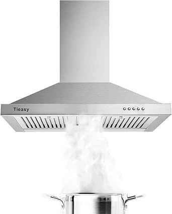 Tieasy 30 inch Stainless Steel Range Hood with 450 CFM Power