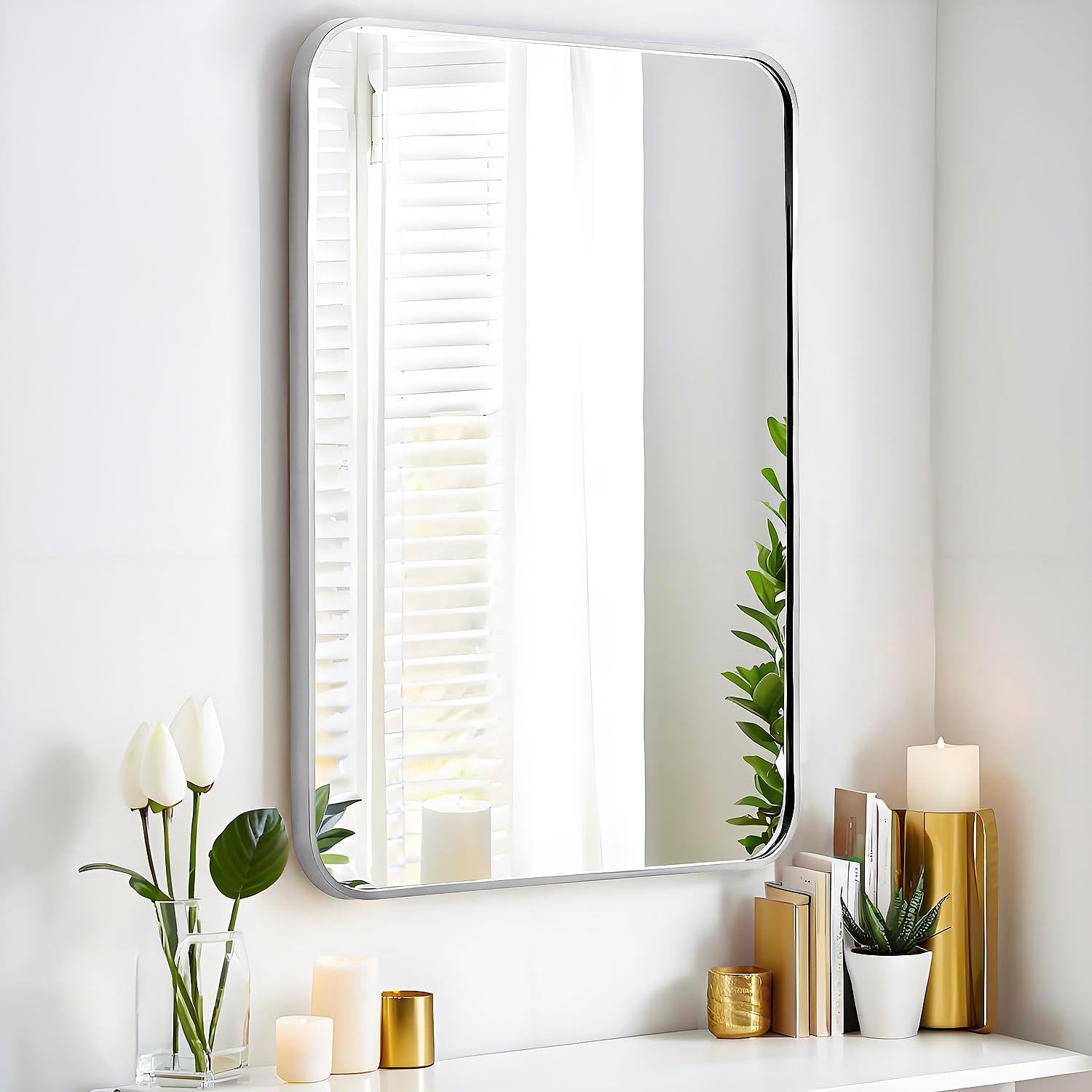 20x30 Rectangle Mirror Full Length Wall Mounted Metal Frame