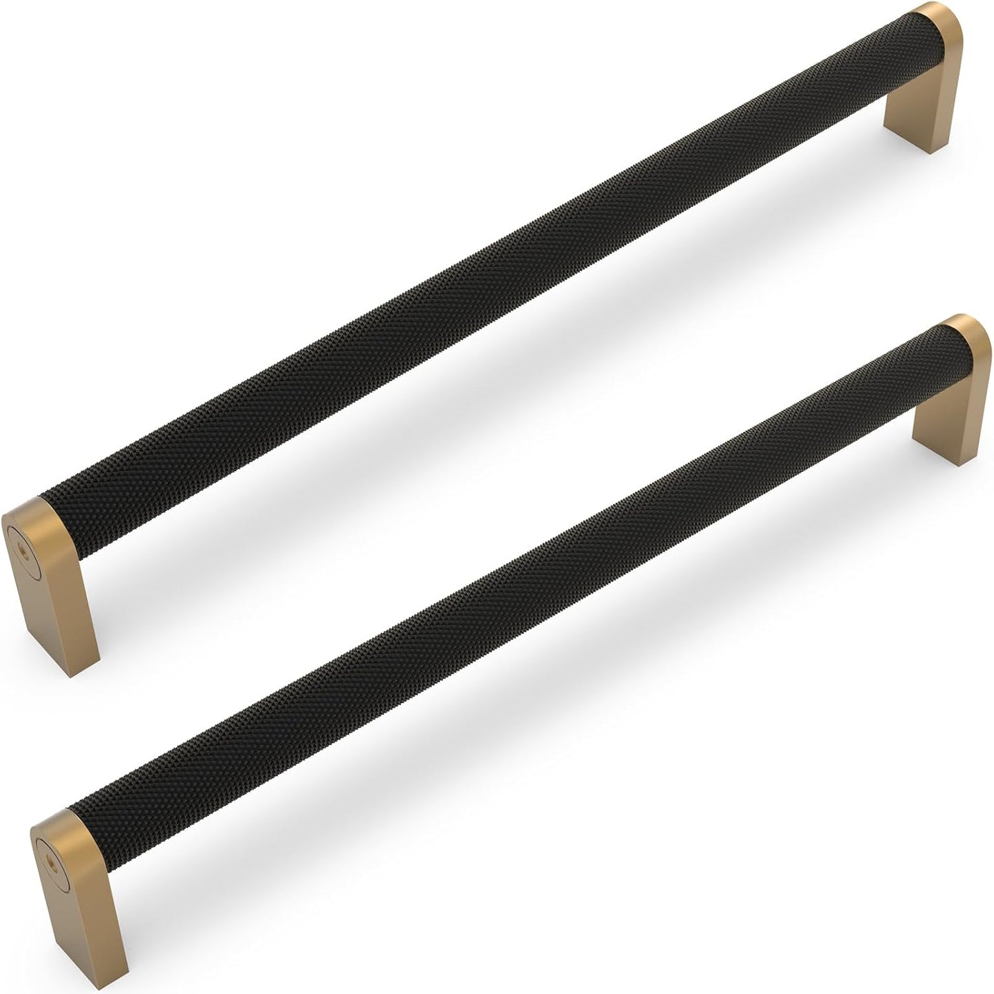 10 Pack Matte Black and Champagne Bronze Cabinet Pulls for Style