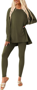 Women's 2 Piece Lounge Set Fall 2025 - Cozy Long Sleeve Tunic