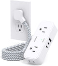 Cruise Ship Essentials Travel Power Strip Flat Plug - 4 Outlets 3 USB