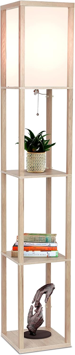 Brightech Maxwell Modern Shelf Floor Lamp with LED Bulb