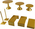 Gold Cake Stands Set of 8 Dessert Display Risers and Donut Holders