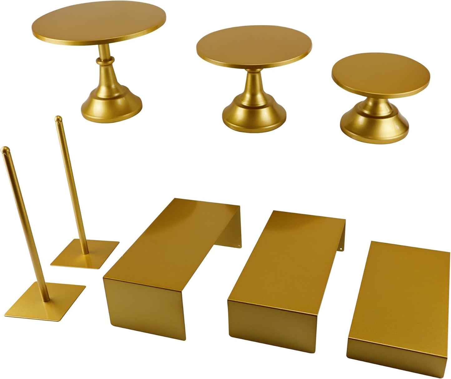 Set of 8 Gold Cake Stands for Stunning Dessert Displays