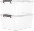 Citylife 17 QT Plastic Storage Bins with Latching Lids - Clear