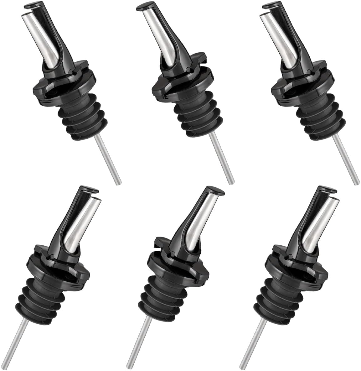 Poura Liquor Pourer Adapters 6 Pack for Large Bottles