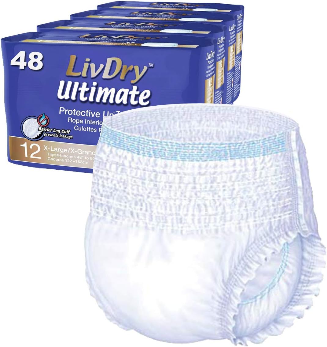 LivDry XL Incontinence Underwear: High Absorbency & Leak Protection