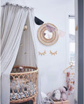 Kids Bed Canopy with Frills Cotton Hanging Tent Curtain Net - Light