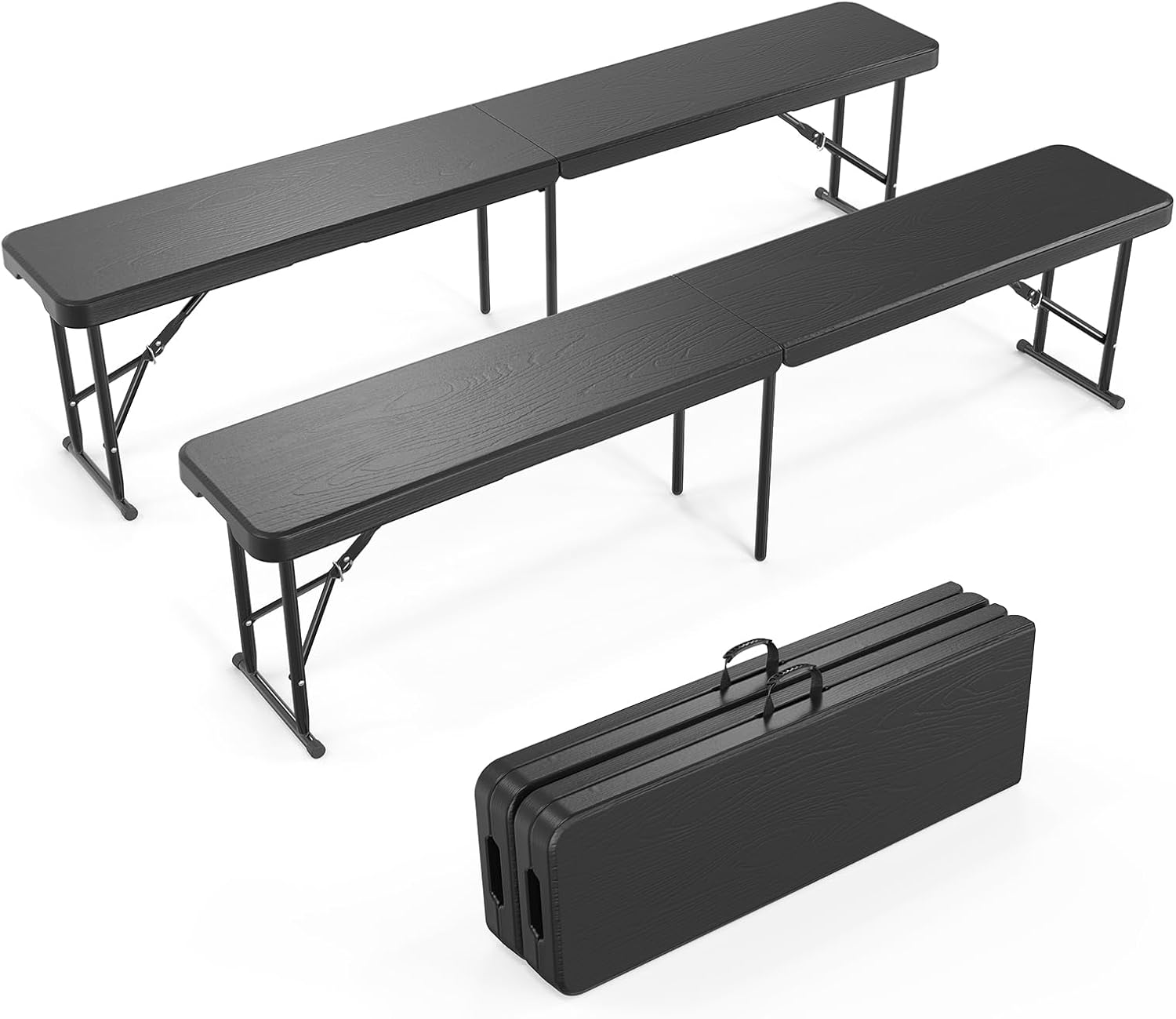 VINGLI 6 Feet Plastic Folding Bench for Outdoor and Indoor Use