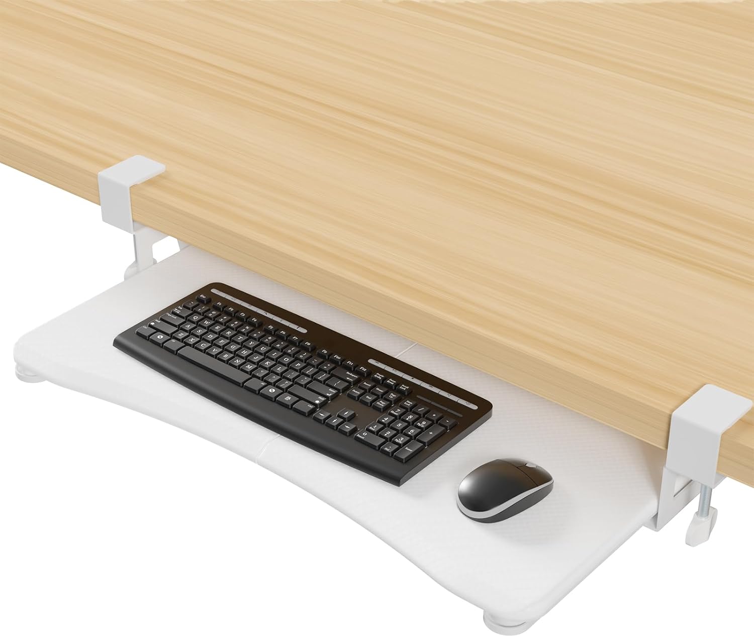 Suptek Keyboard Tray Under Desk Pull Out for Ergonomic Comfort